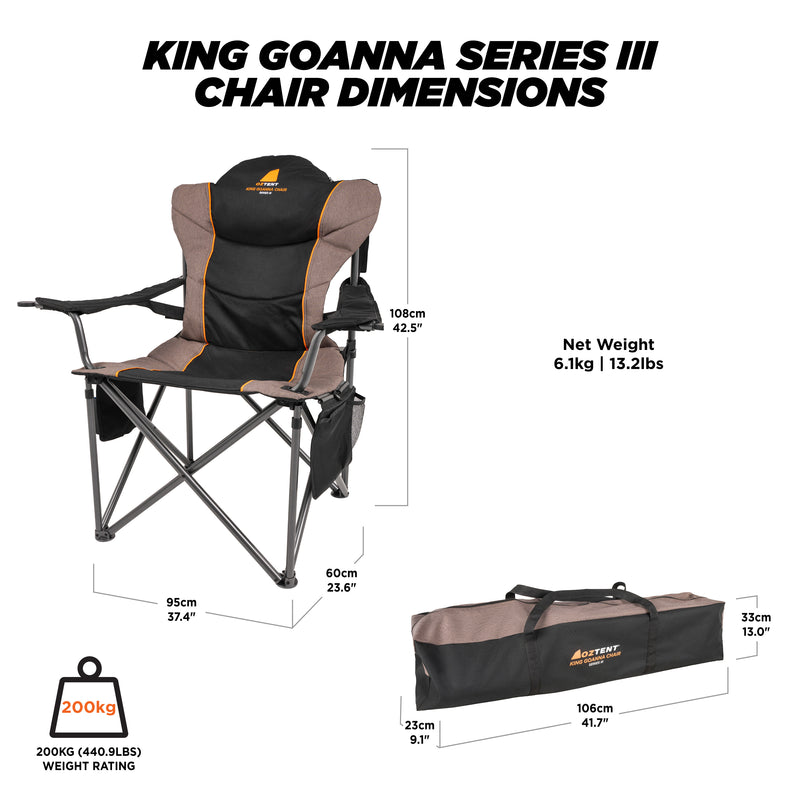 Oztent King Goanna Chair Series III - with PLS