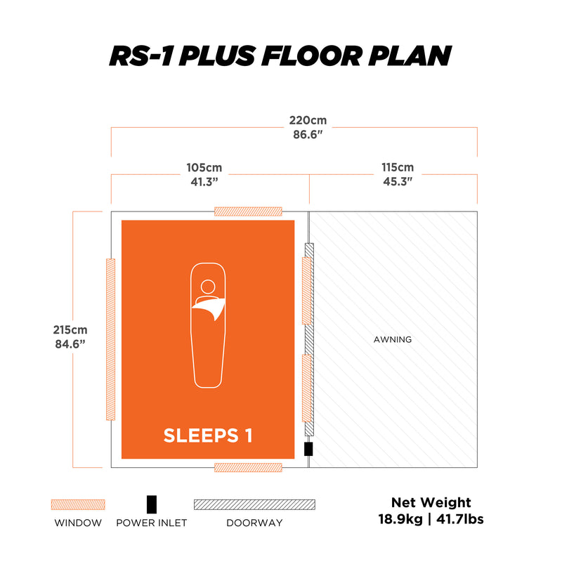 RS1 Plus King Single Swag