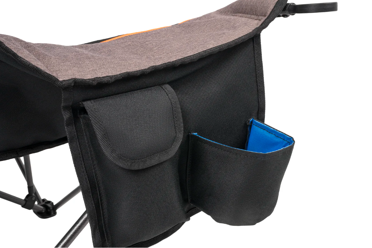 TWO PHONE POCKETS AND INSULATED DRINK HOLDERS