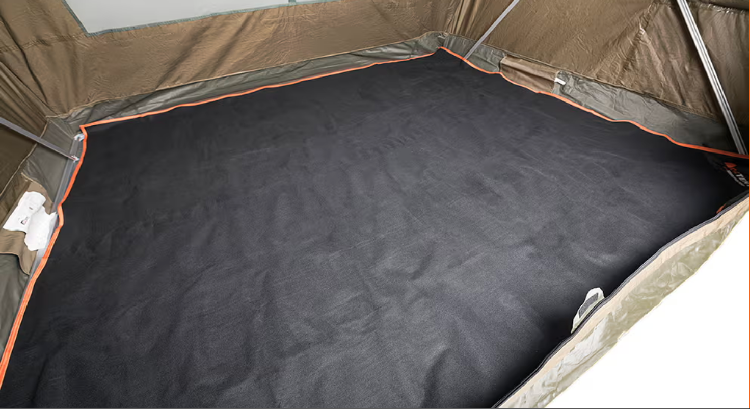 CREATES INSULATION BETWEEN THE GROUND AND THE TENT